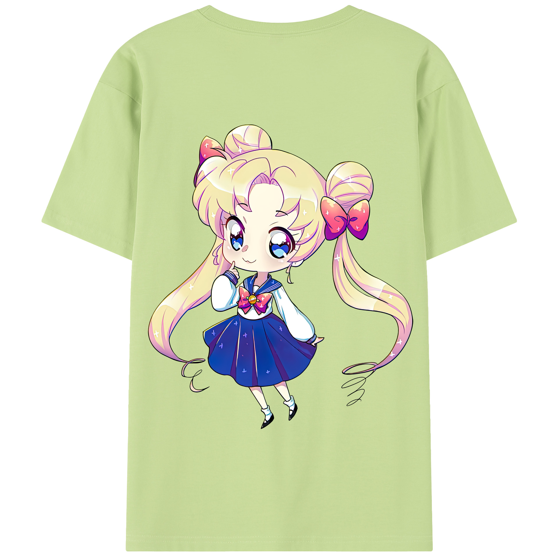（画像用） 美少女戦士セーラームーン 月野 うさぎ つきの うさぎ Sailor Moon Tsukino Usagi 綿100％半袖Tシャツ（背面プリント）